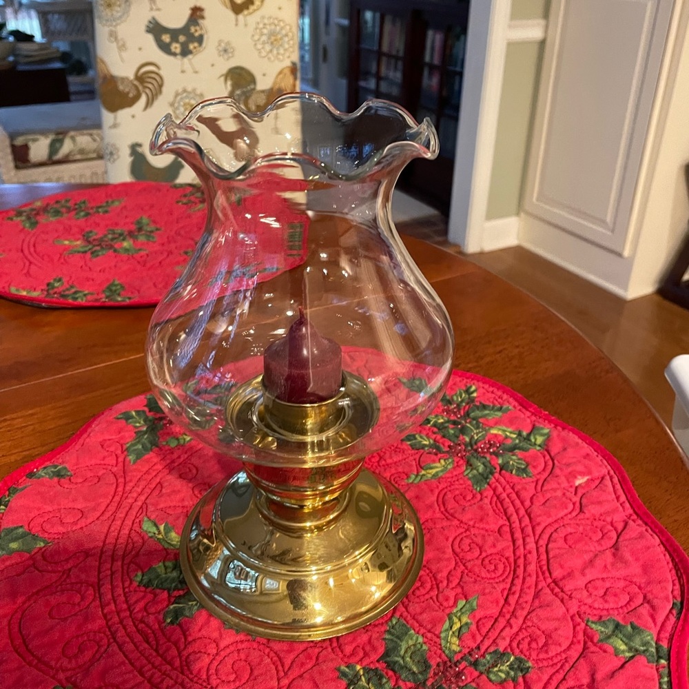 Solid brass candle holder